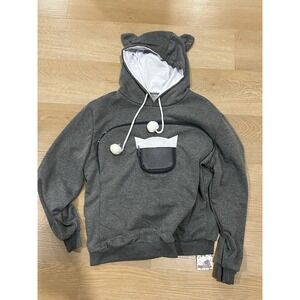 NWT ALYC Cat Carrier Hoodie Sweatshirt Built-In Pet Pouch Gray Women's Size Med